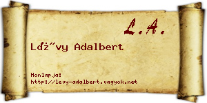 Lévy Adalbert névjegykártya